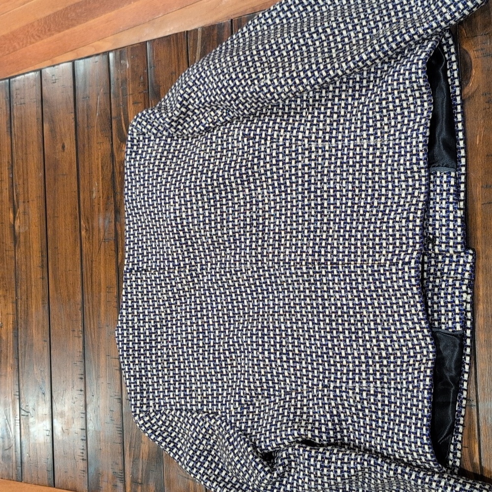 J. Crew Silk Blend Tweed shimmer Blazer Basket Weave - Picture 7 of 9